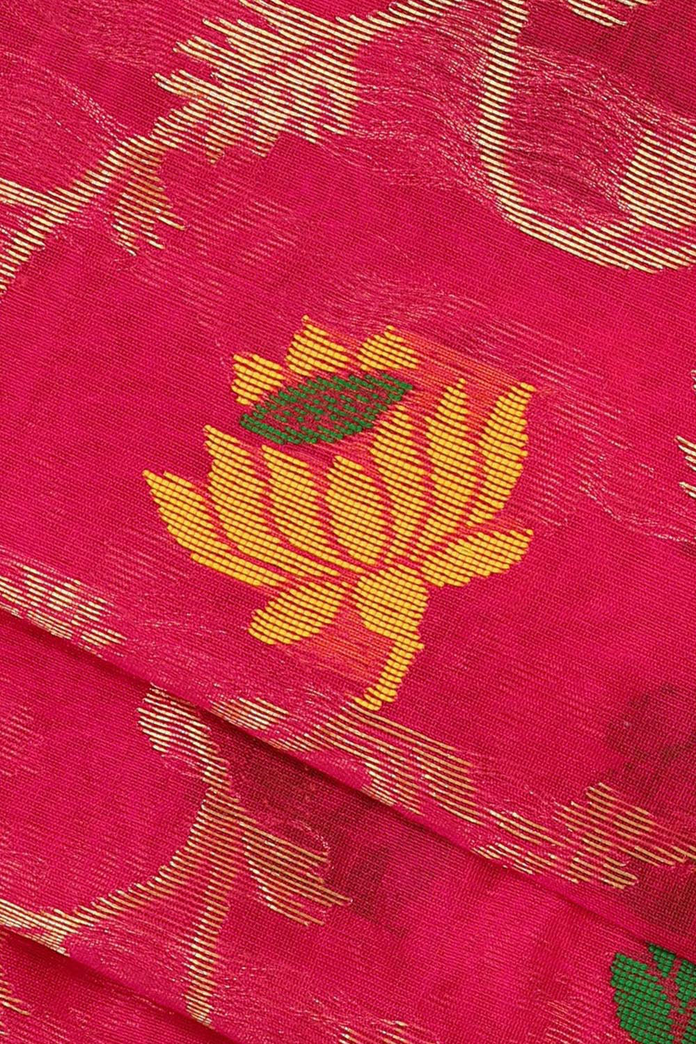 Image of Chanderi Rani Pink Saree